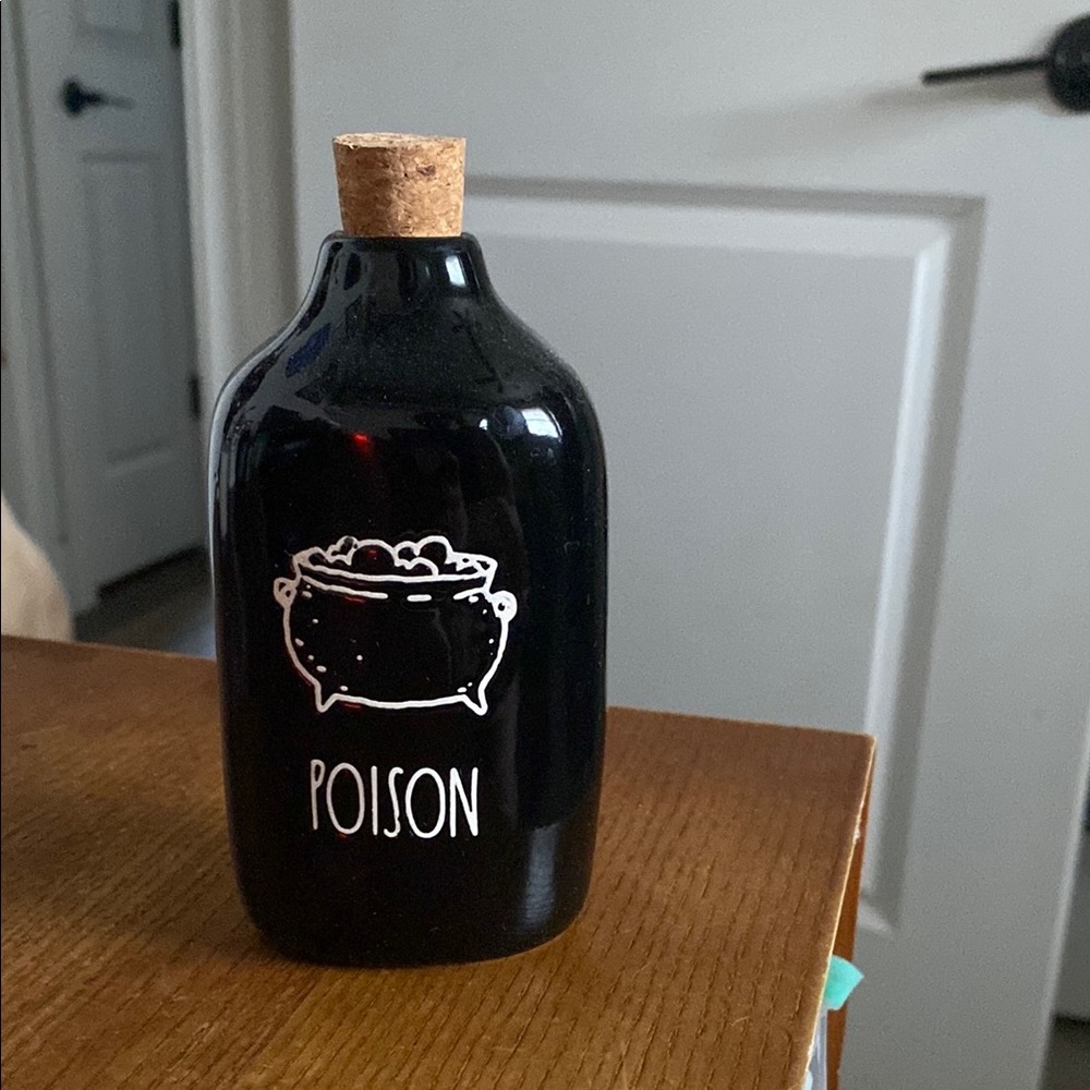 Black Ceramic Rae Dunn Poison Bottle with Cork